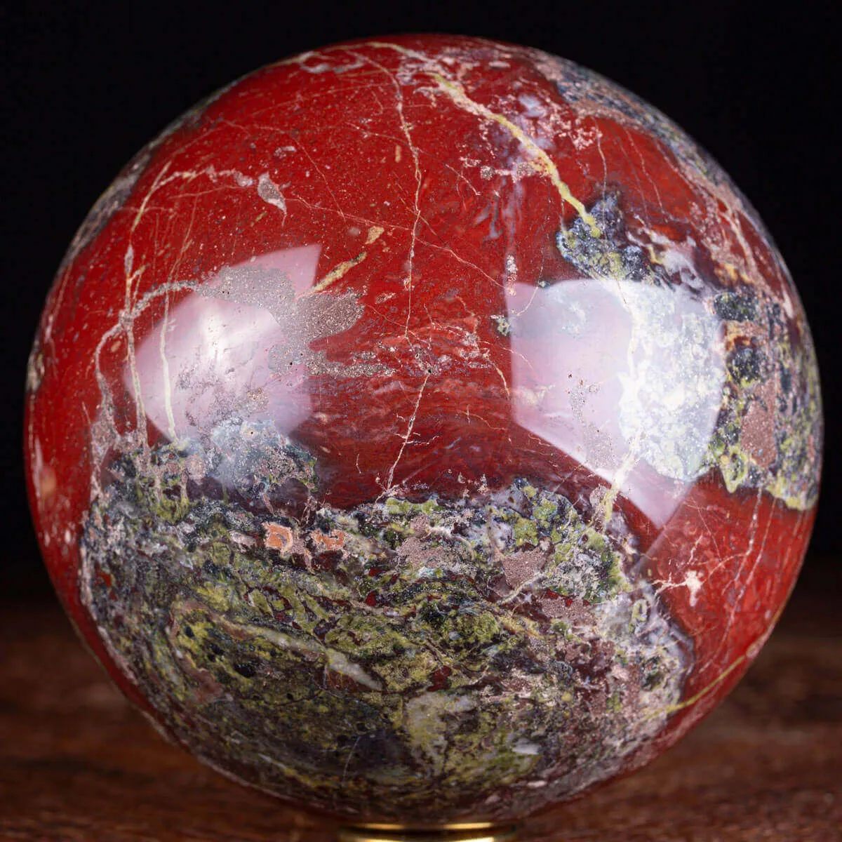 Sfera di Dragon Blood Jasper