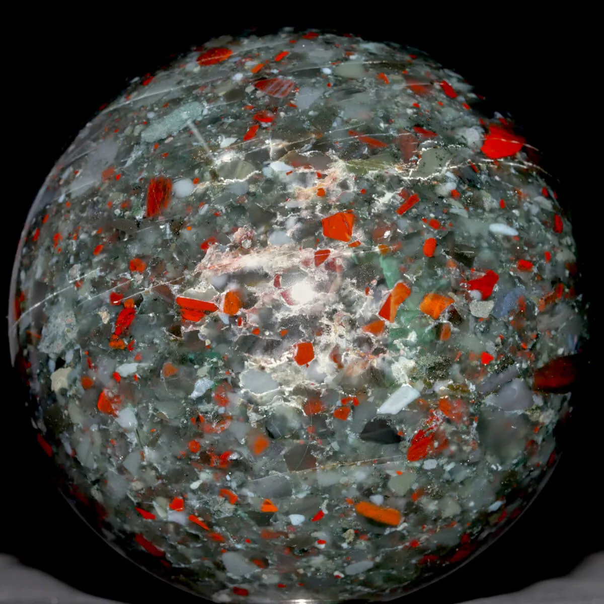 Sfera Ornamentale in Diaspro Sangue di Drago - Provenienza Sudafrica.