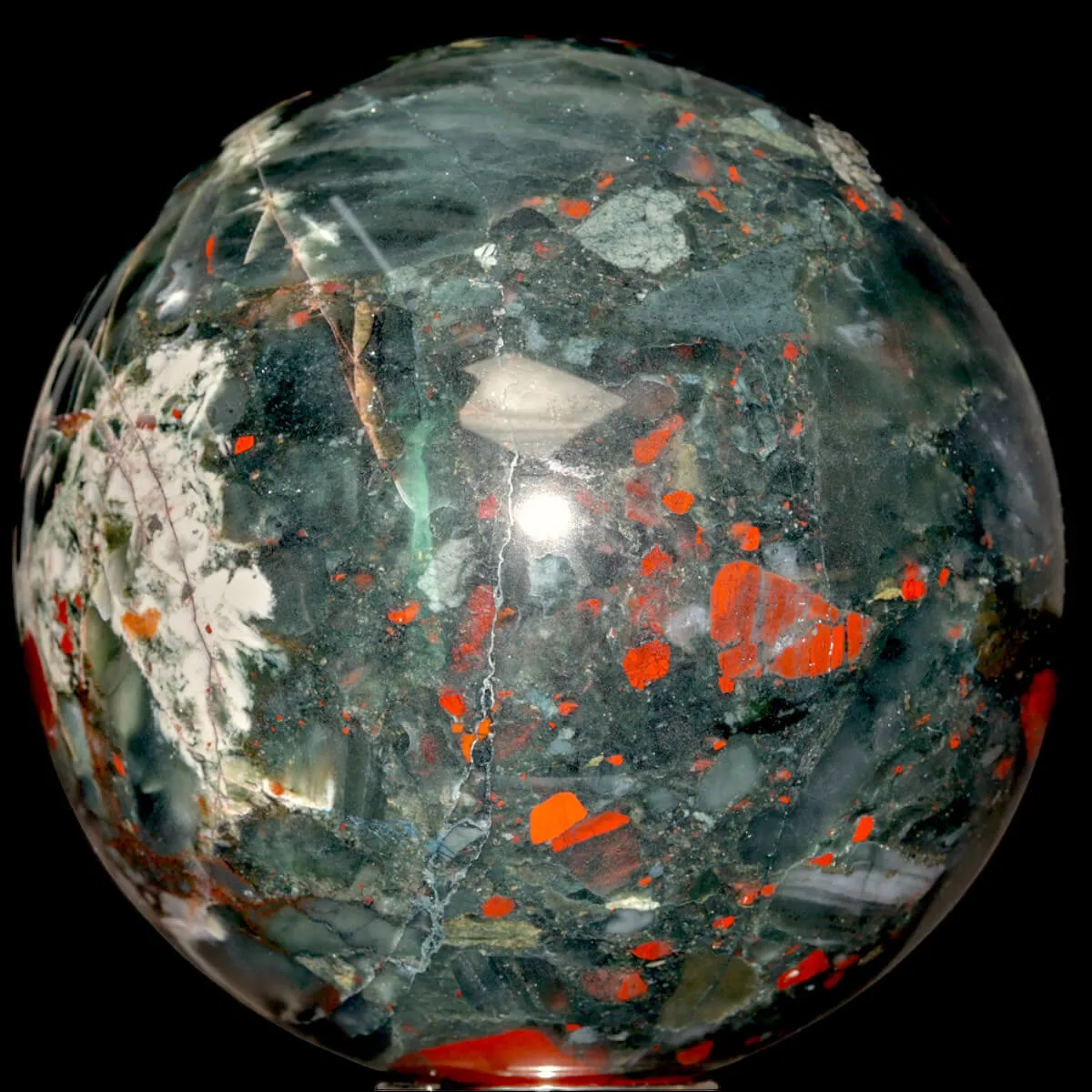 Sfera Collezionabile in Diaspro Sangue di Drago - Sudafrica.