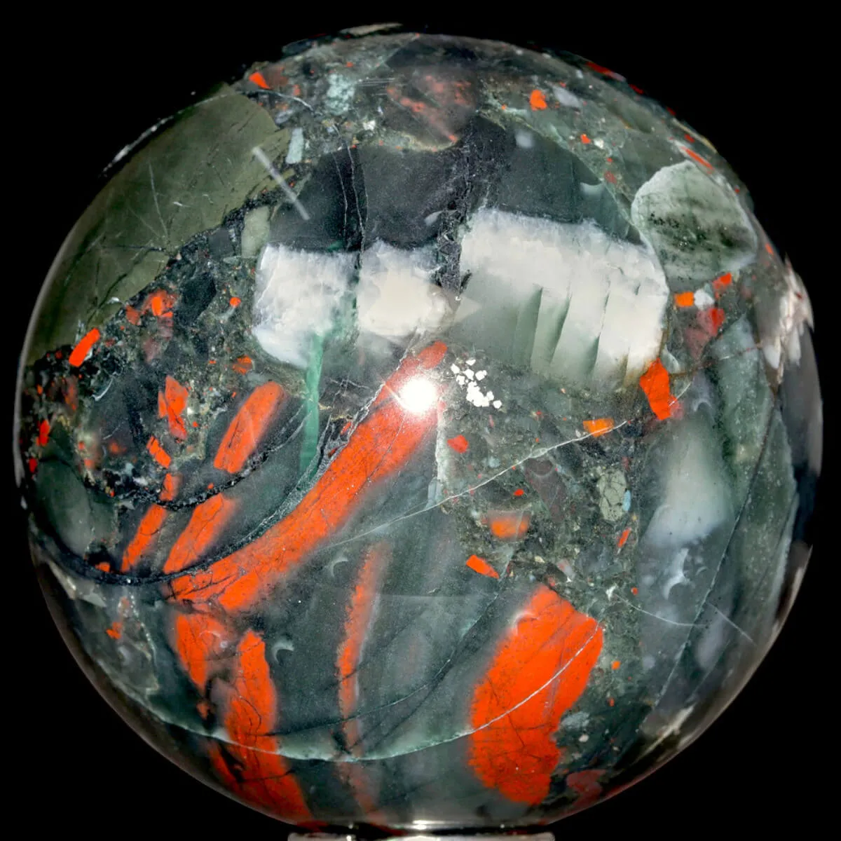 Sfera Collezionabile in Diaspro Sangue di Drago - Sudafrica.