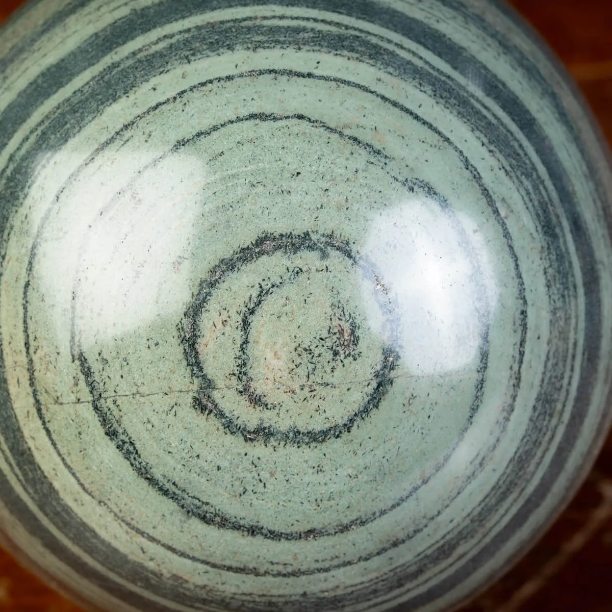 Sfera di Diaspro Kambaba con Vortici Fossili Millenari.