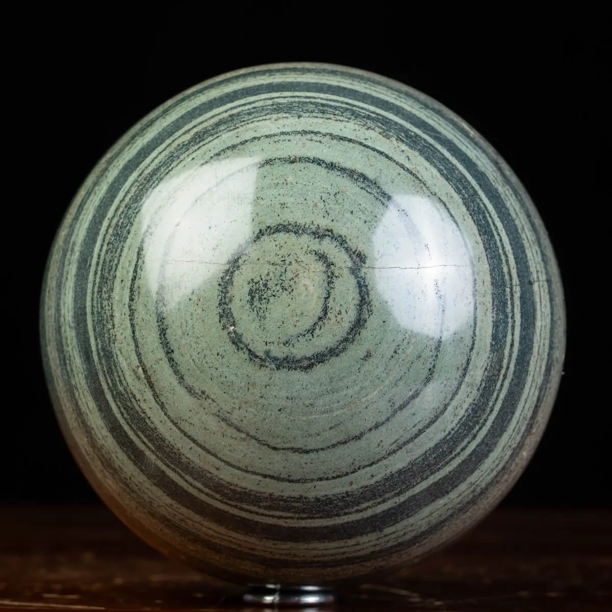 Sfera di Diaspro Kambaba con Vortici Fossili Millenari.