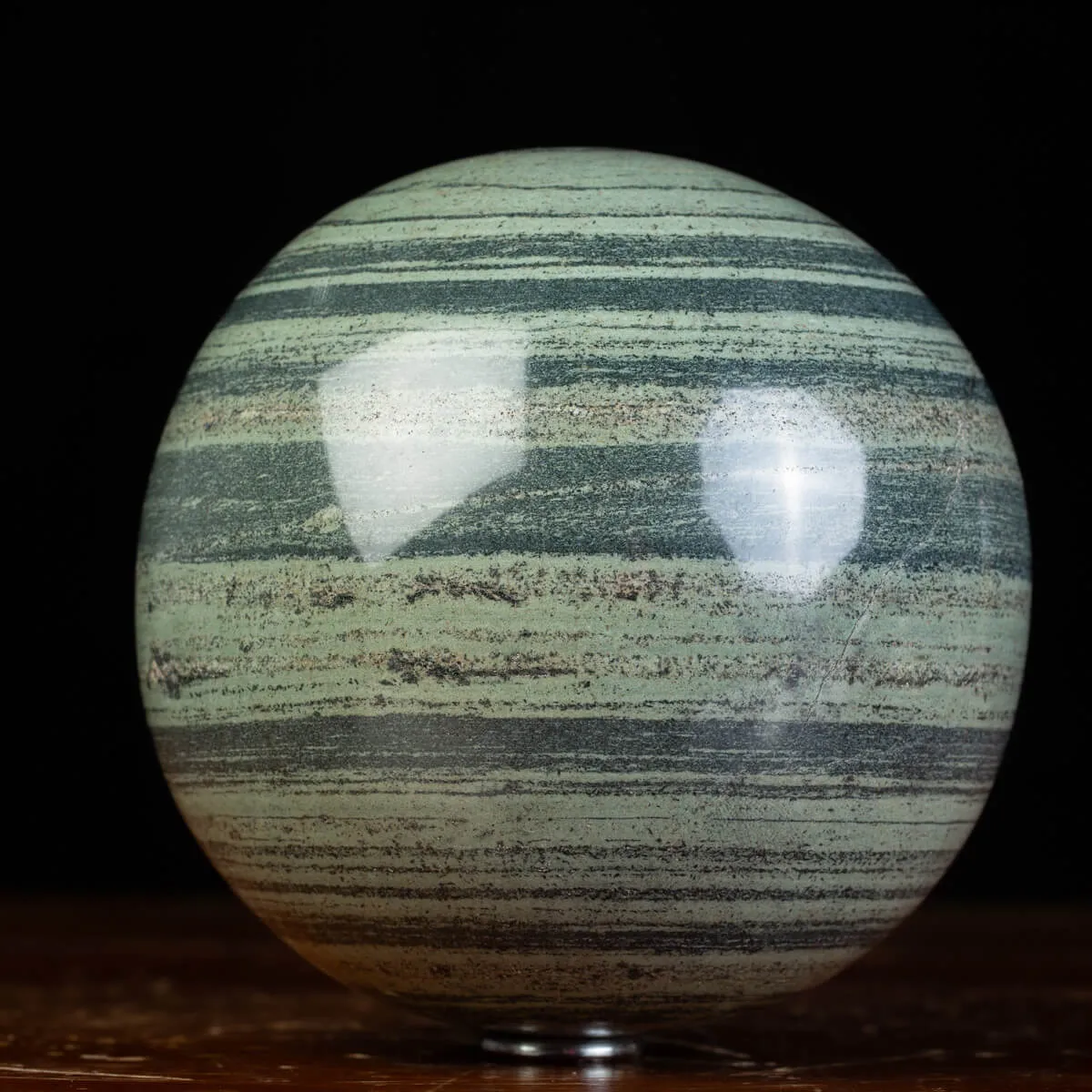 Sfera di Diaspro Kambaba con Vortici Fossili Millenari.