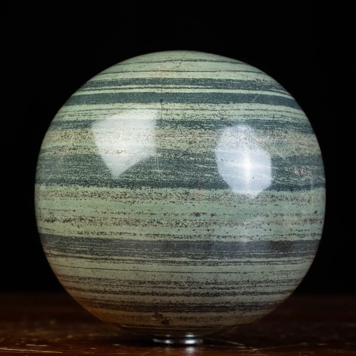 Sfera di Diaspro Kambaba con Vortici Fossili Millenari.