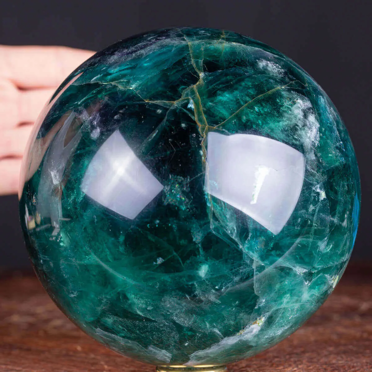 Grande Sfera di Fluorite Verde - Cristallo