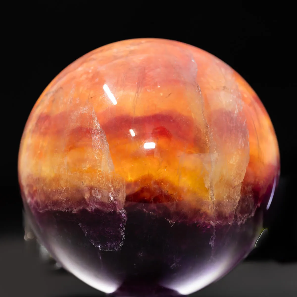 Sfera di Fluorite Naturale Yellow - Purple.