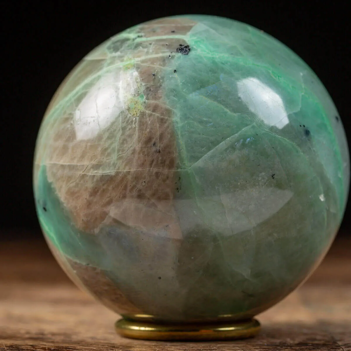 Sfera di Garnierite "Pietra di luna verde"