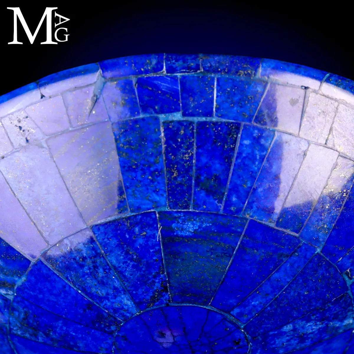 Piattino decorativo in mosaico di lapislazzuli naturale