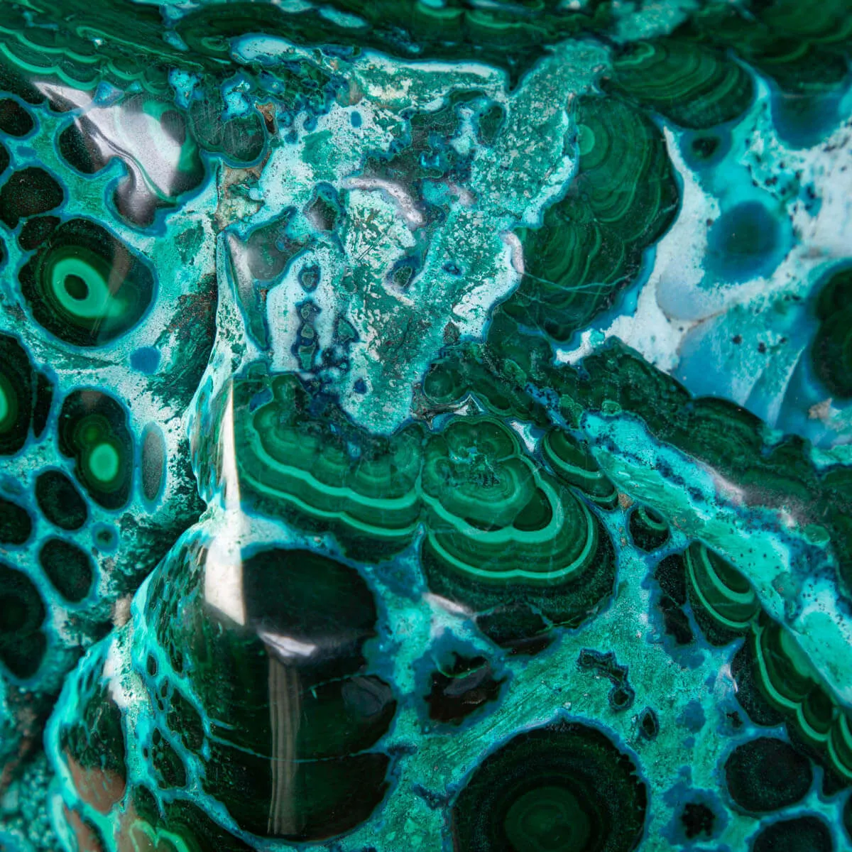Capolavoro di Malachite Botroidale e Crisocolla