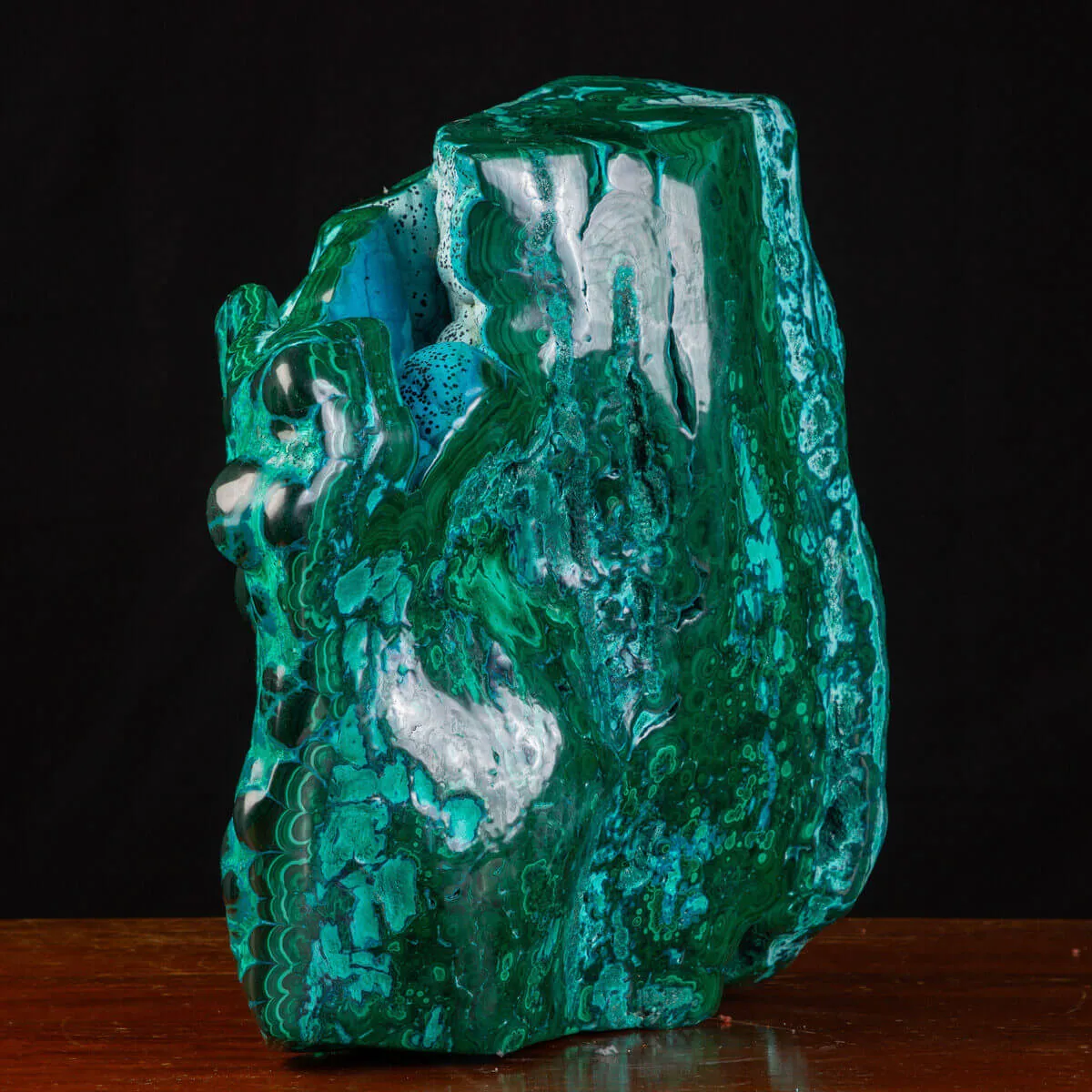 Capolavoro di Malachite Botroidale e Crisocolla