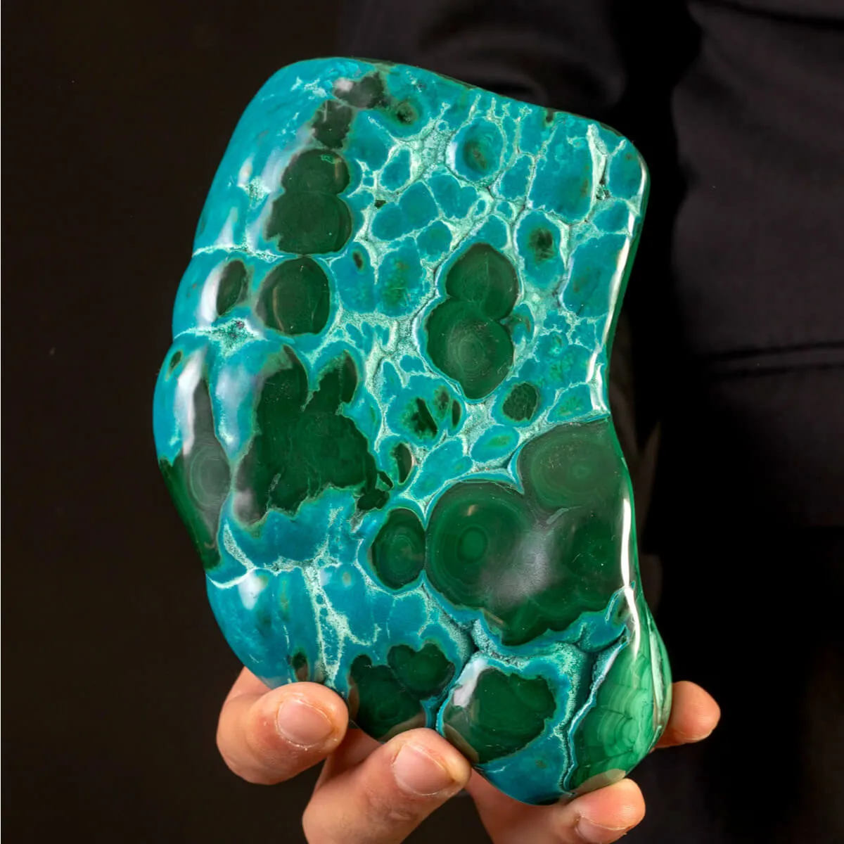 Crisocolla su Malachite – Campione Botroidale dal Congo