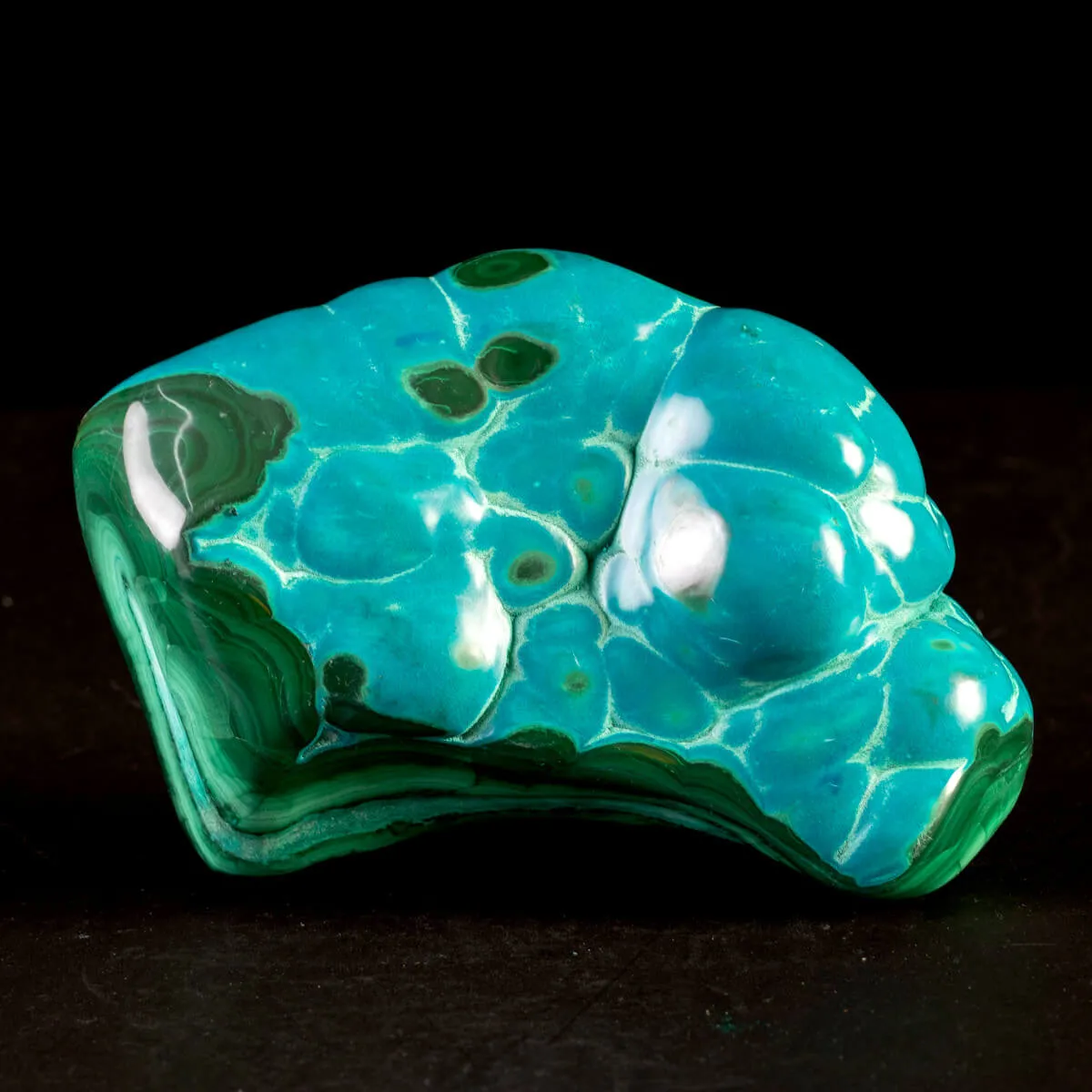 Crisocolla su Malachite – Campione Botroidale dal Congo