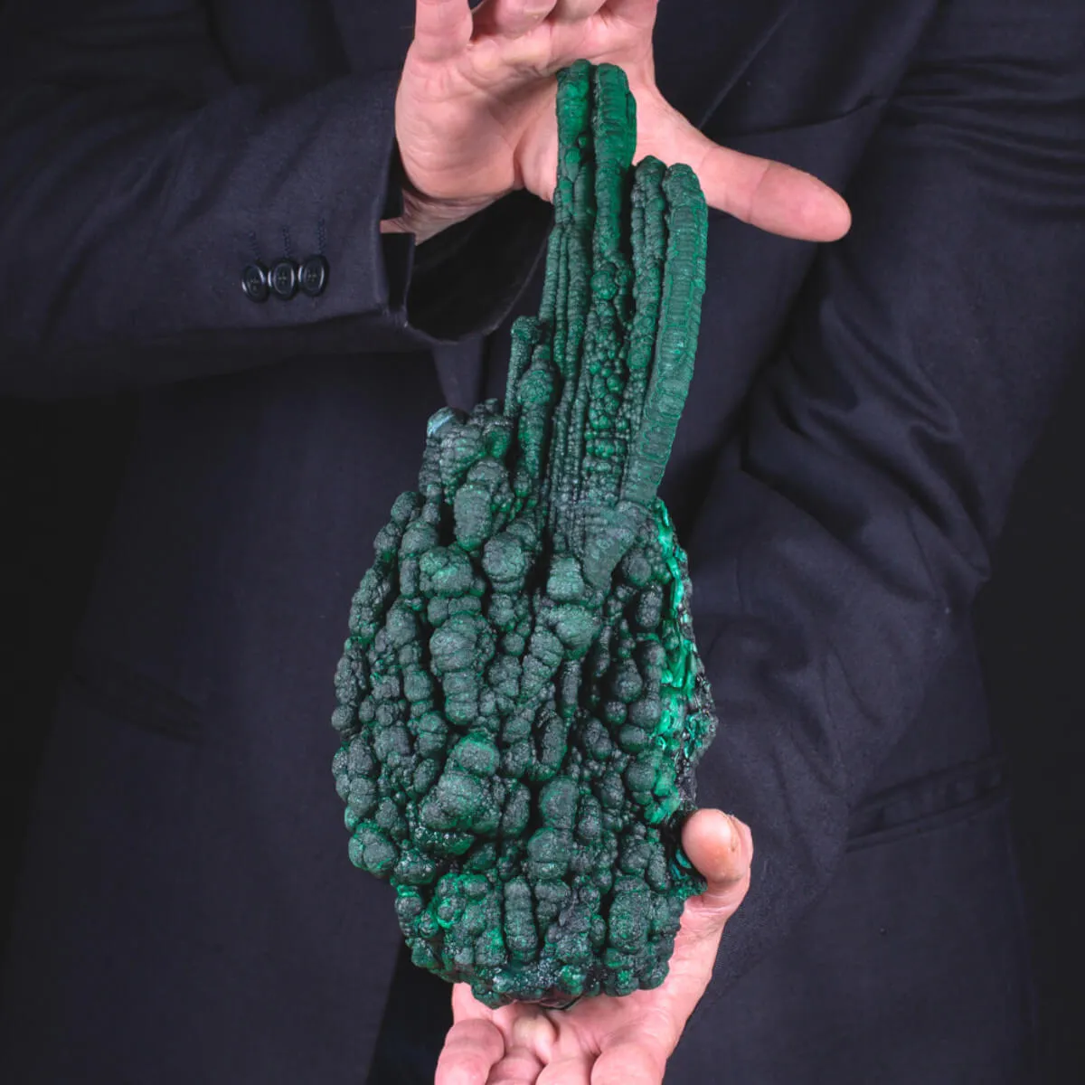 Eccezionale Malachite Botroidale con Crescita a Stalattiti.