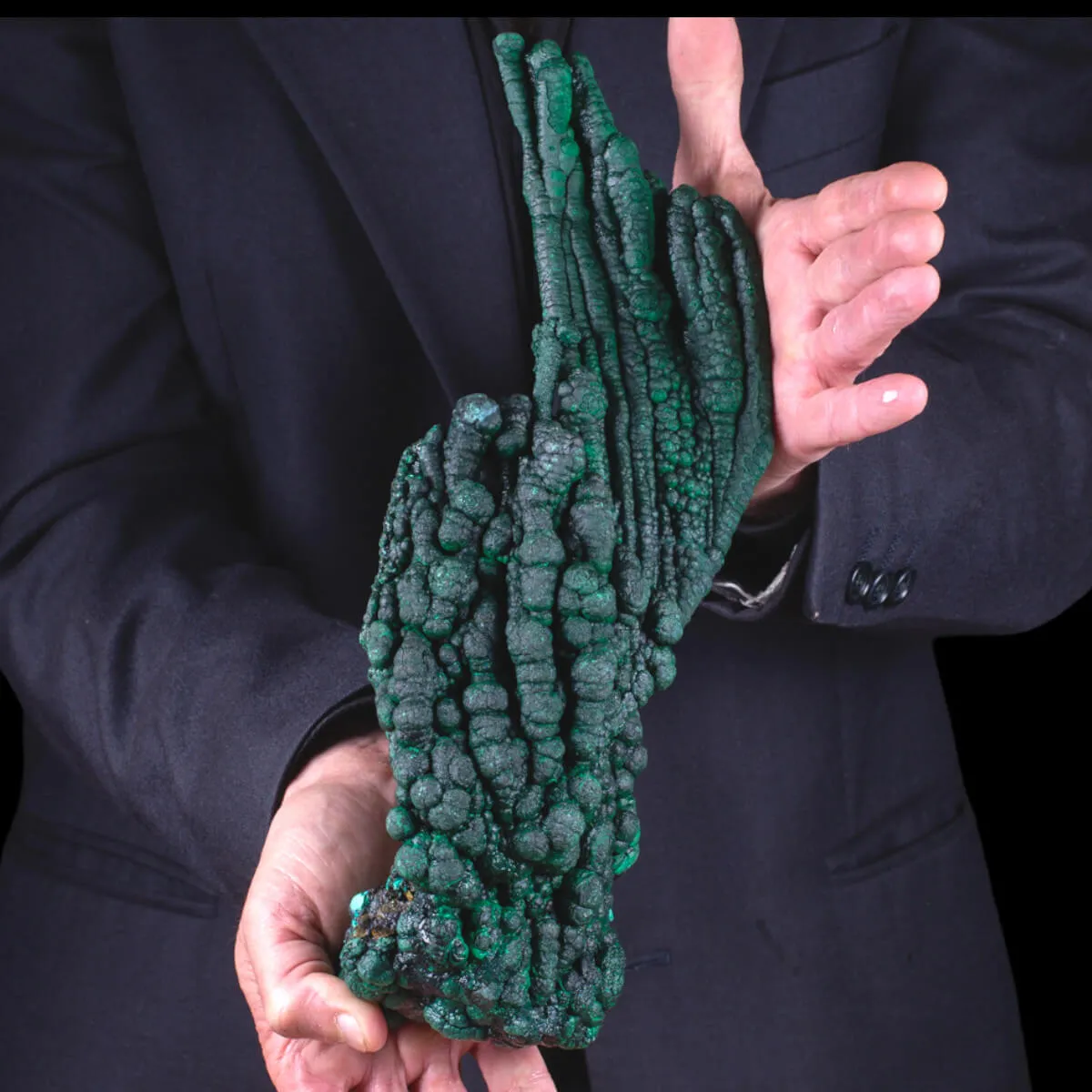 Eccezionale Malachite Botroidale con Crescita a Stalattiti.