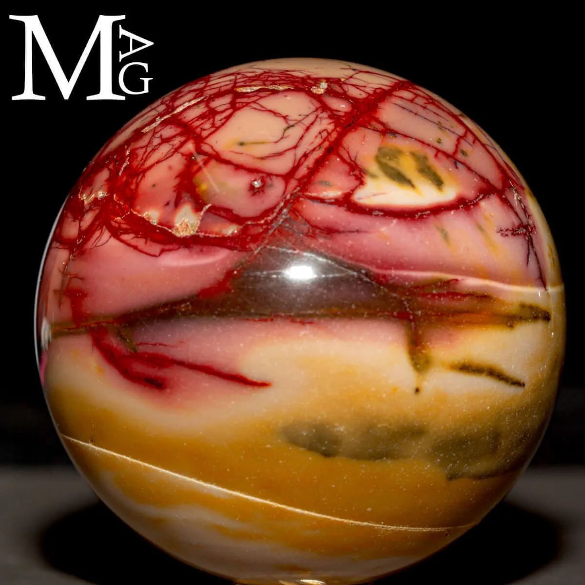 Sfera in Diaspro Mookaite Naturale – Australia Occidentale