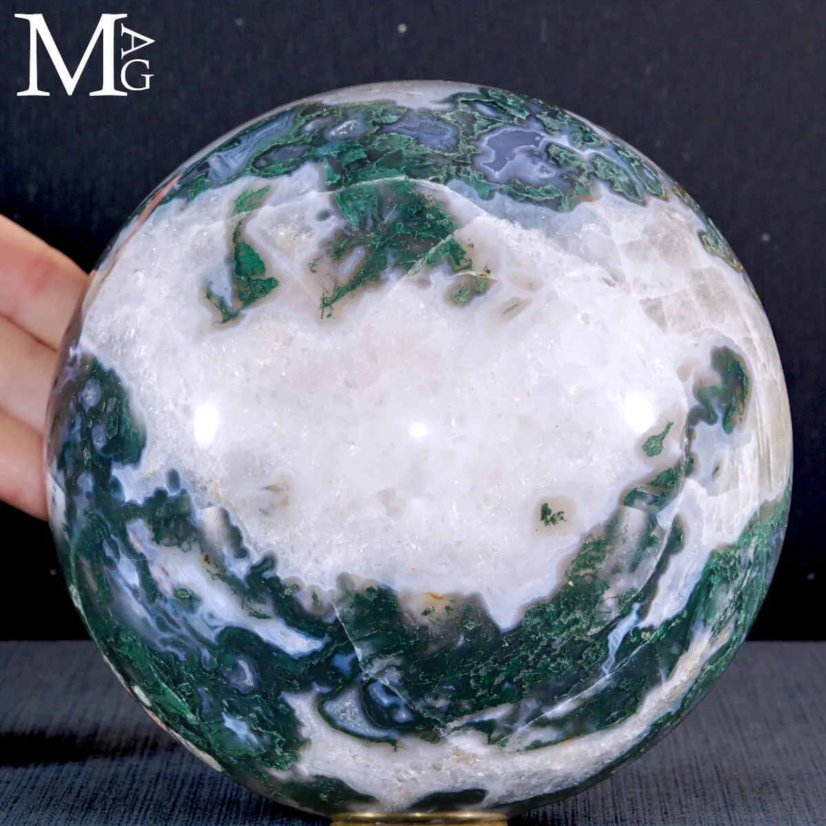 Grande Sfera in Agata Muschiata – Paesaggio Minerale.