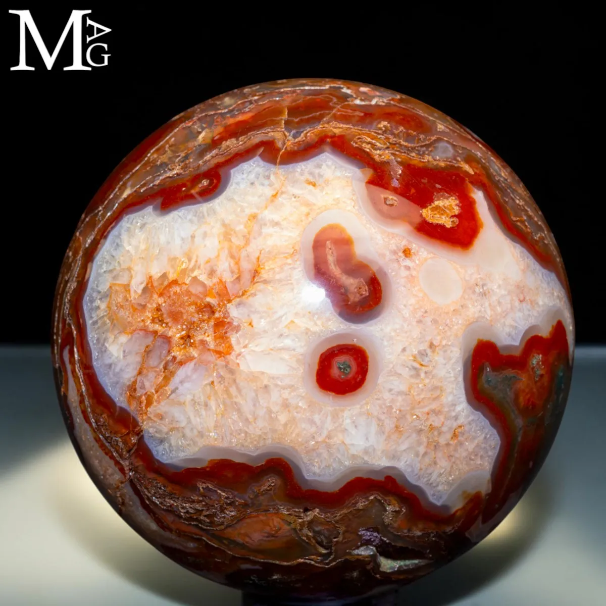 Sfera in Agata Muschiata Rossa.