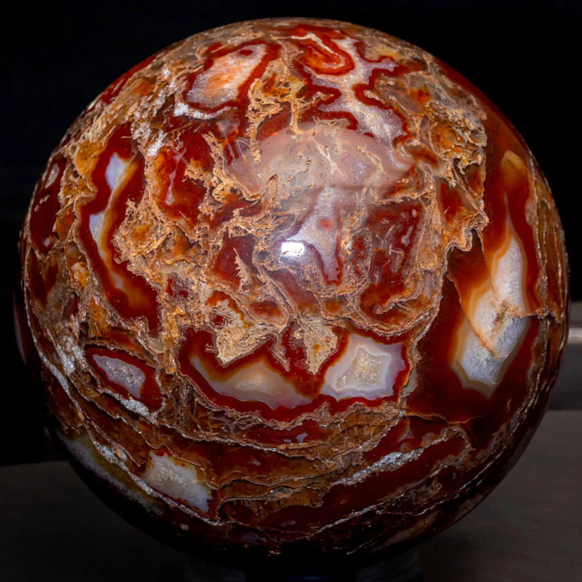 Sfera in Agata Muschiata Rossa.