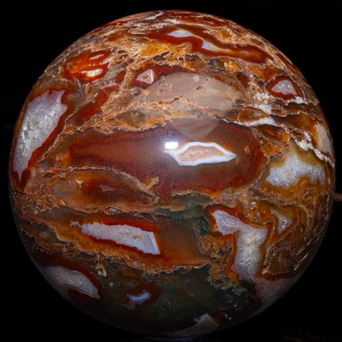 Sfera in Agata Muschiata Rossa.