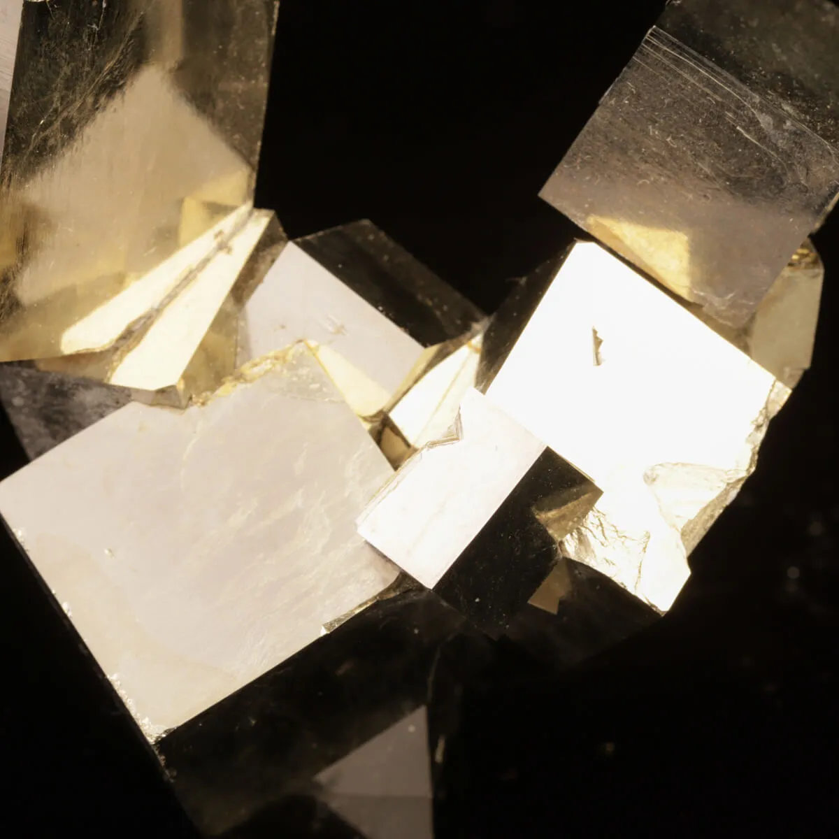 Esemplare di Pirite Cubica di Navajún: Armonia di Geometria e Lucentezza Dorata.