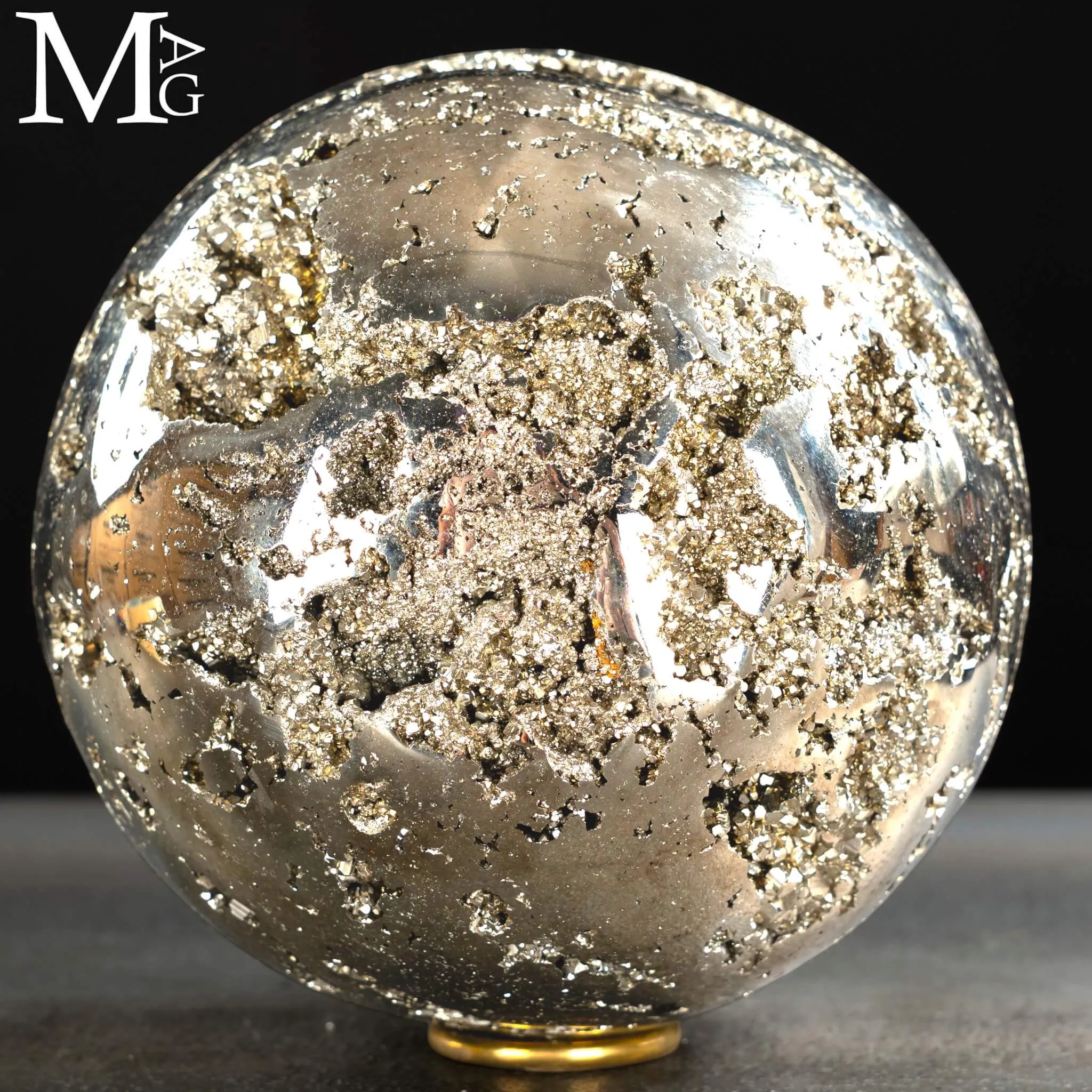 Pirite Cristallizzata – Sfera Decorativa da Collezione.