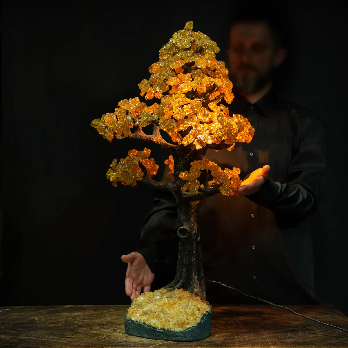 Citrin-Quarz-Bonsai-Baum