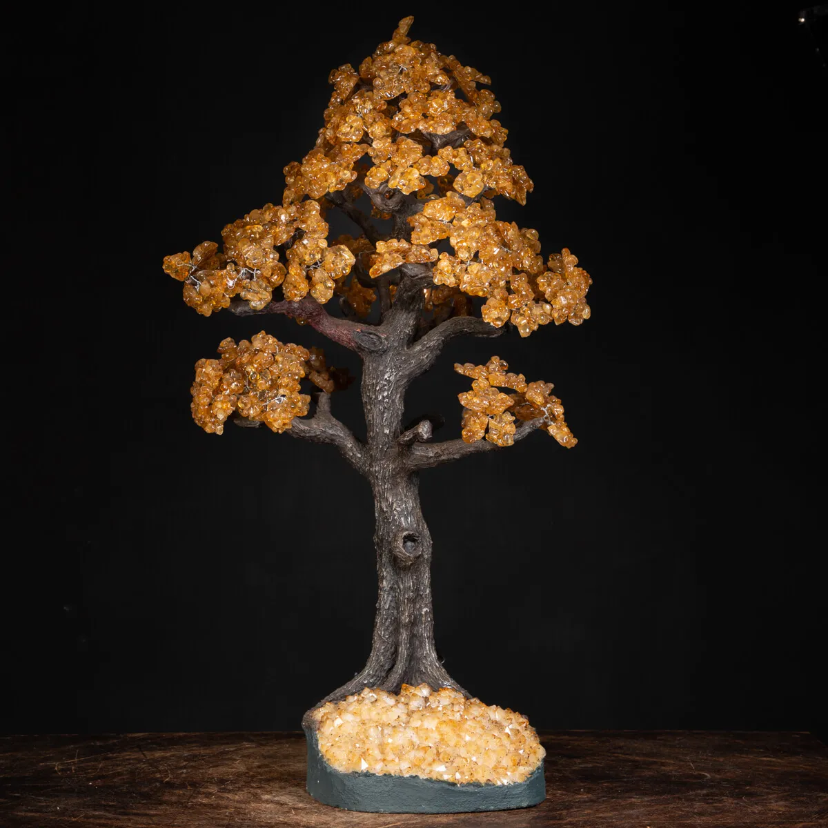 Albero Bonsai Lampada Quarzo Citrino