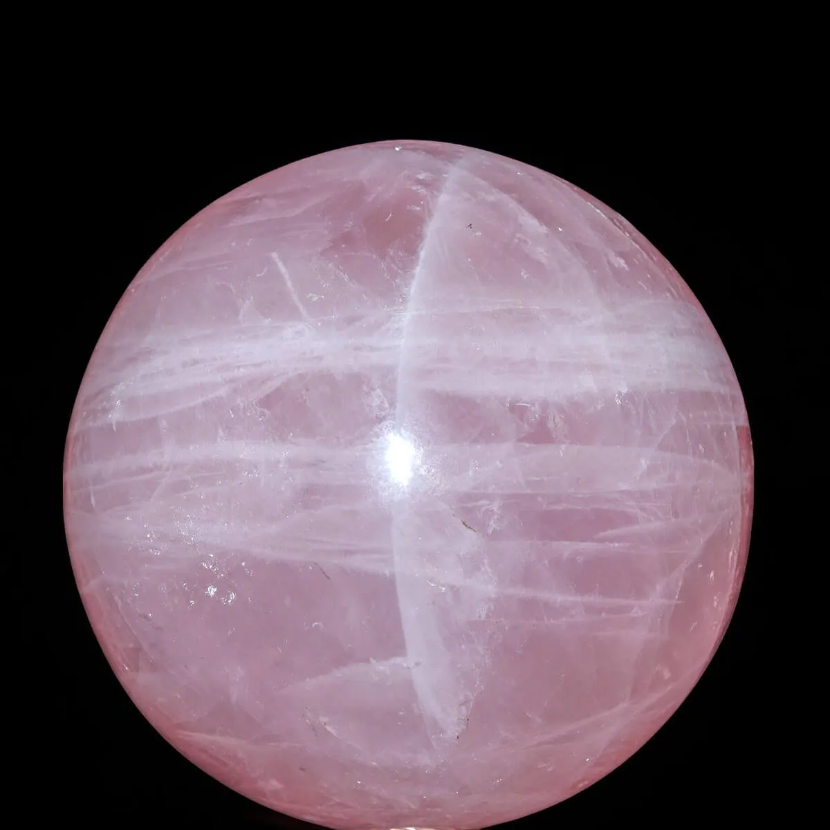 Sfera in Quarzo Rosa di Prima Scelta.