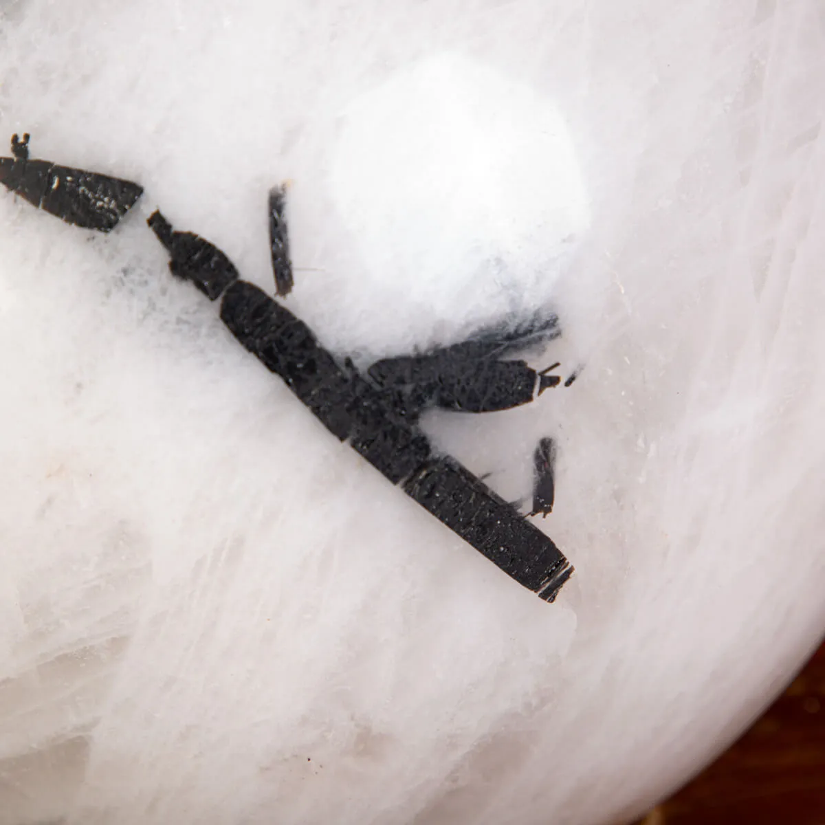 Sfera in Quarzo con tormalina nera