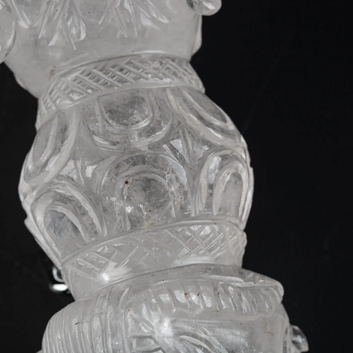 Punta di lancia con Vajra e teste Buddha in Quarzo