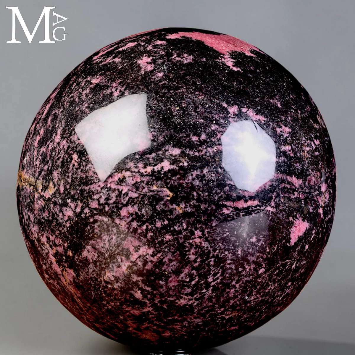 Sfera Ornamentale in Rodonite Naturale del Madagascar