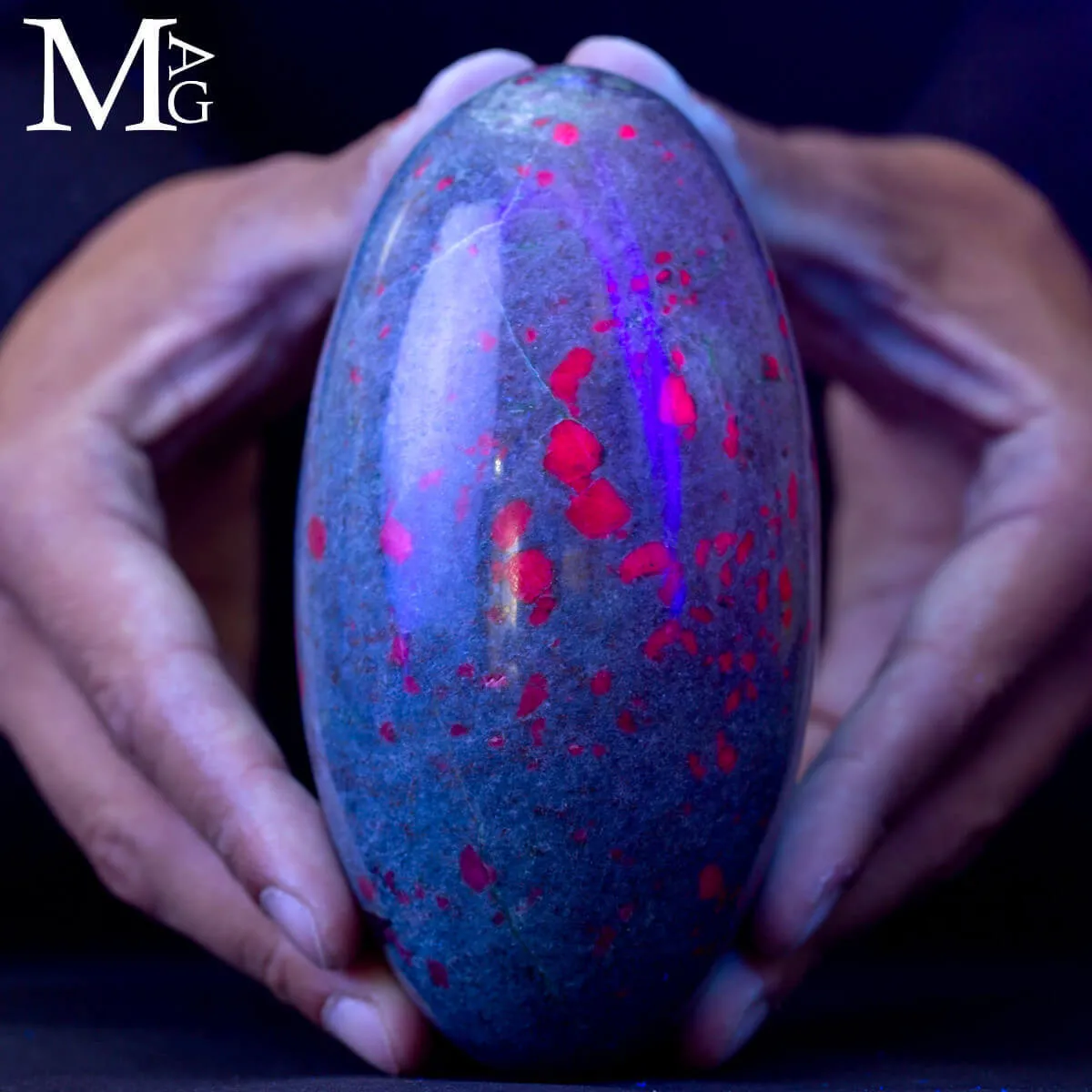 Shiva Lingam in Rubino su matrice di Cianite.