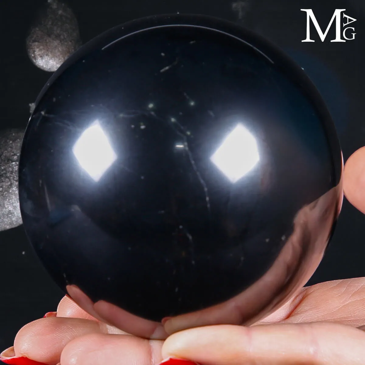 Sfera di Shungite 85 mm – Scudo Nero della Carelia