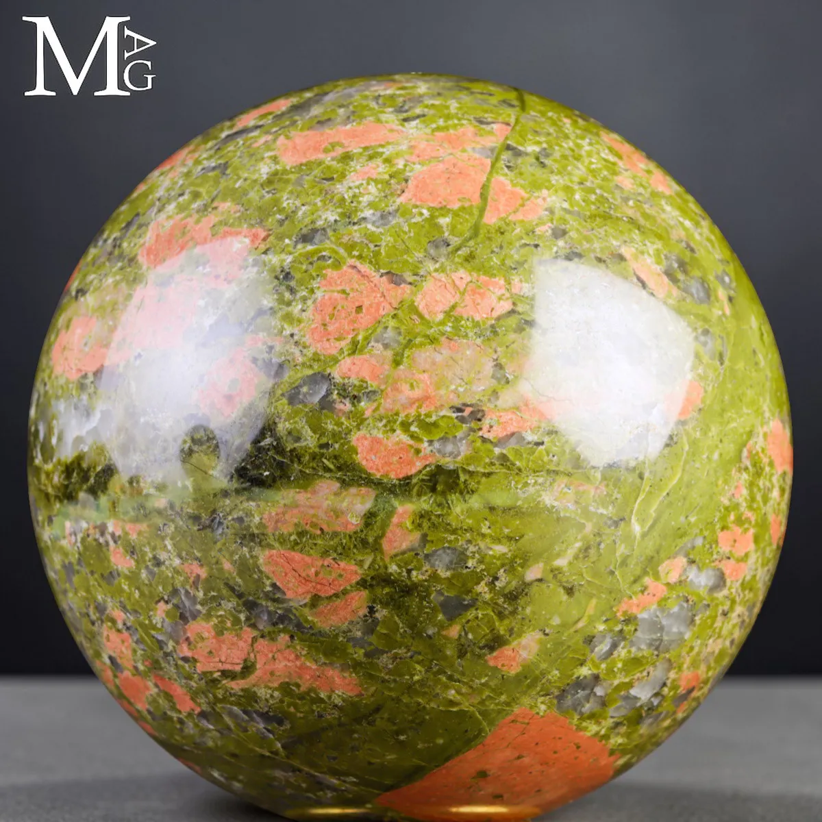 Sfera in Unakite Naturale – Epidoto e Feldspato