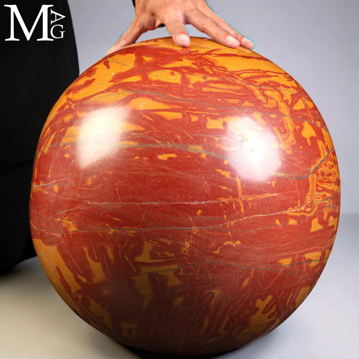 Grande Sfera Monumentale in Diaspro Rosso del Sud Africa - 410 mm - 95 kg