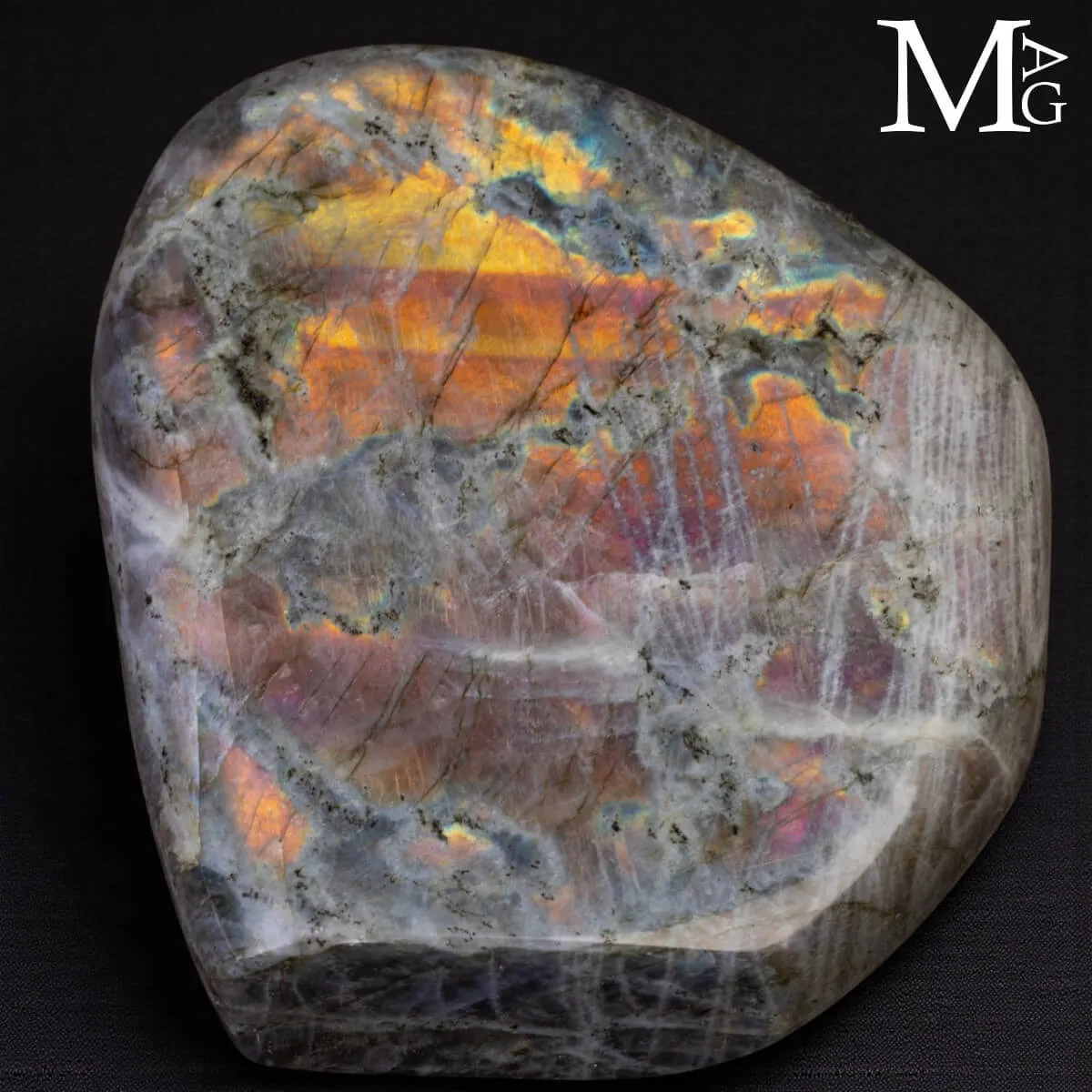 Labradorite Red Orange Flash.