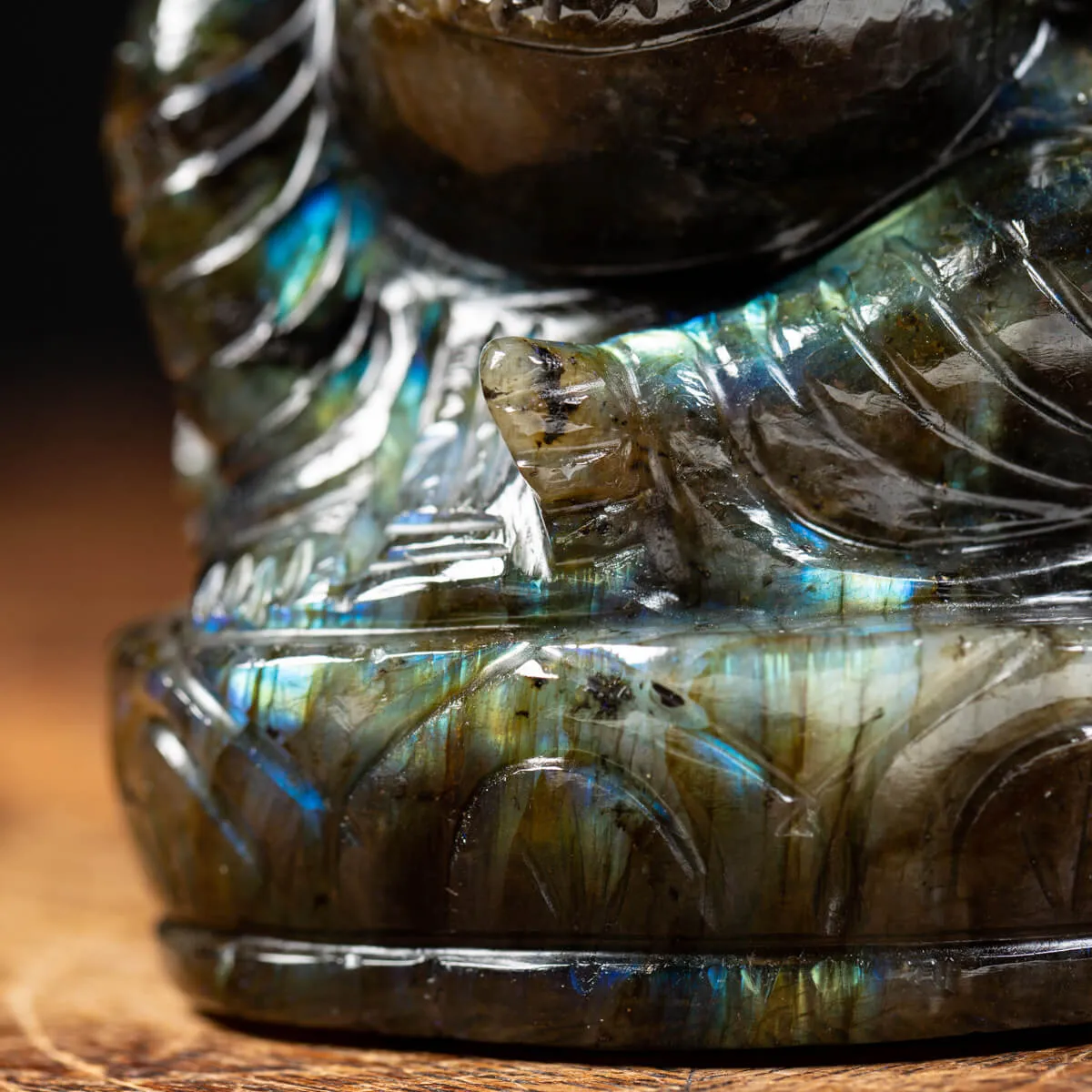 Statua Ganesh Labradorite (1140g)