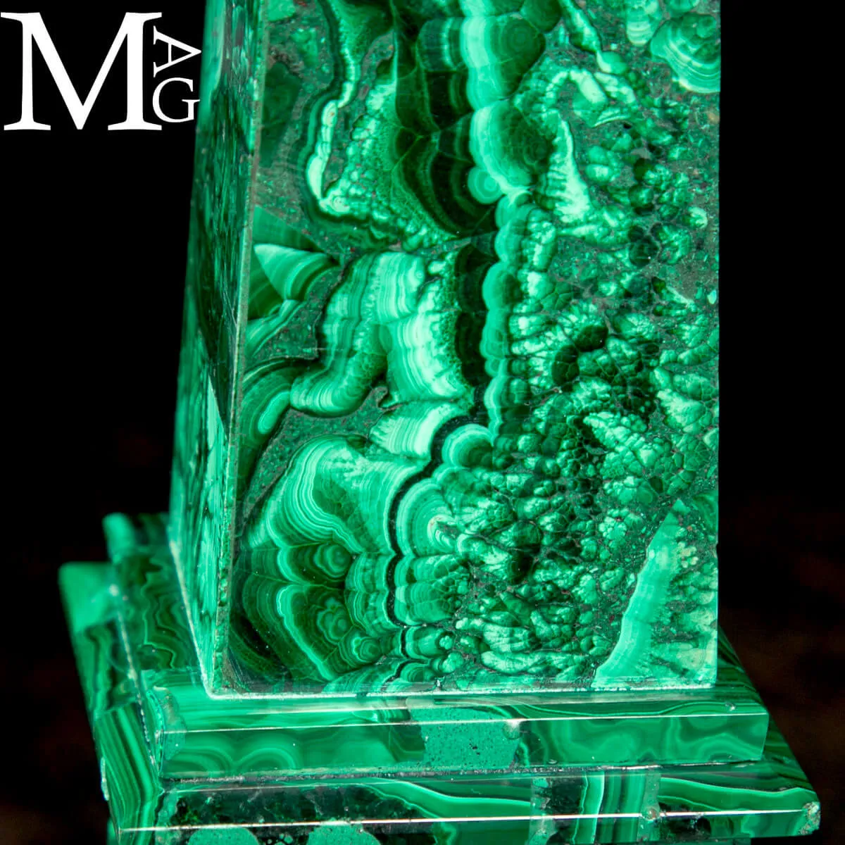 Coppia di Obelischi in Malachite - Mosaico