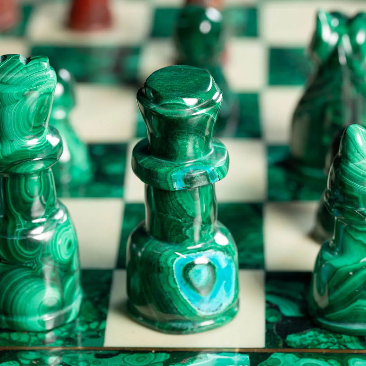 Scacchiera in Malachite e Onice