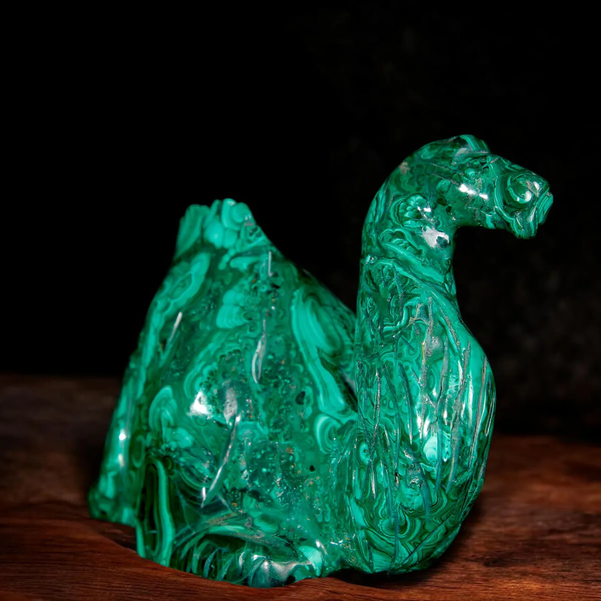 Scultura in Malachite Naturale – Cammello.