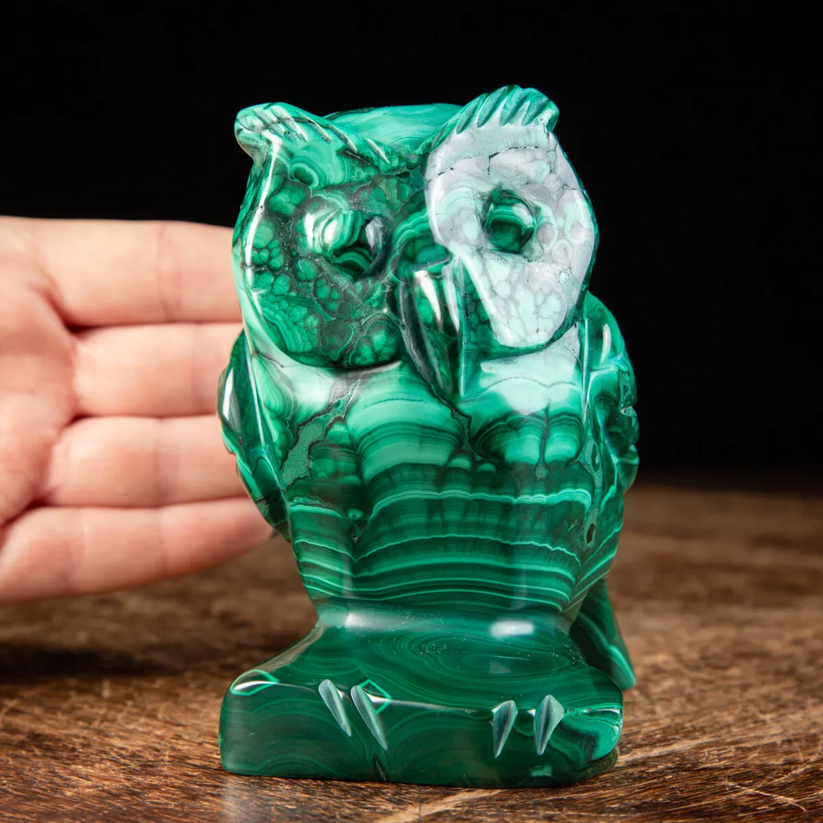 Statua Gufo in Malachite