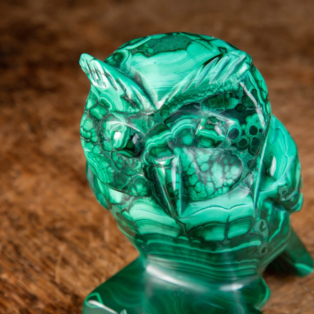 Statua Gufo in Malachite