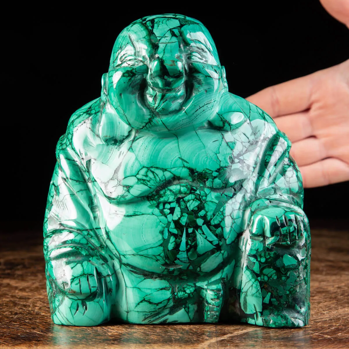 Statua Buddha in Malachite
