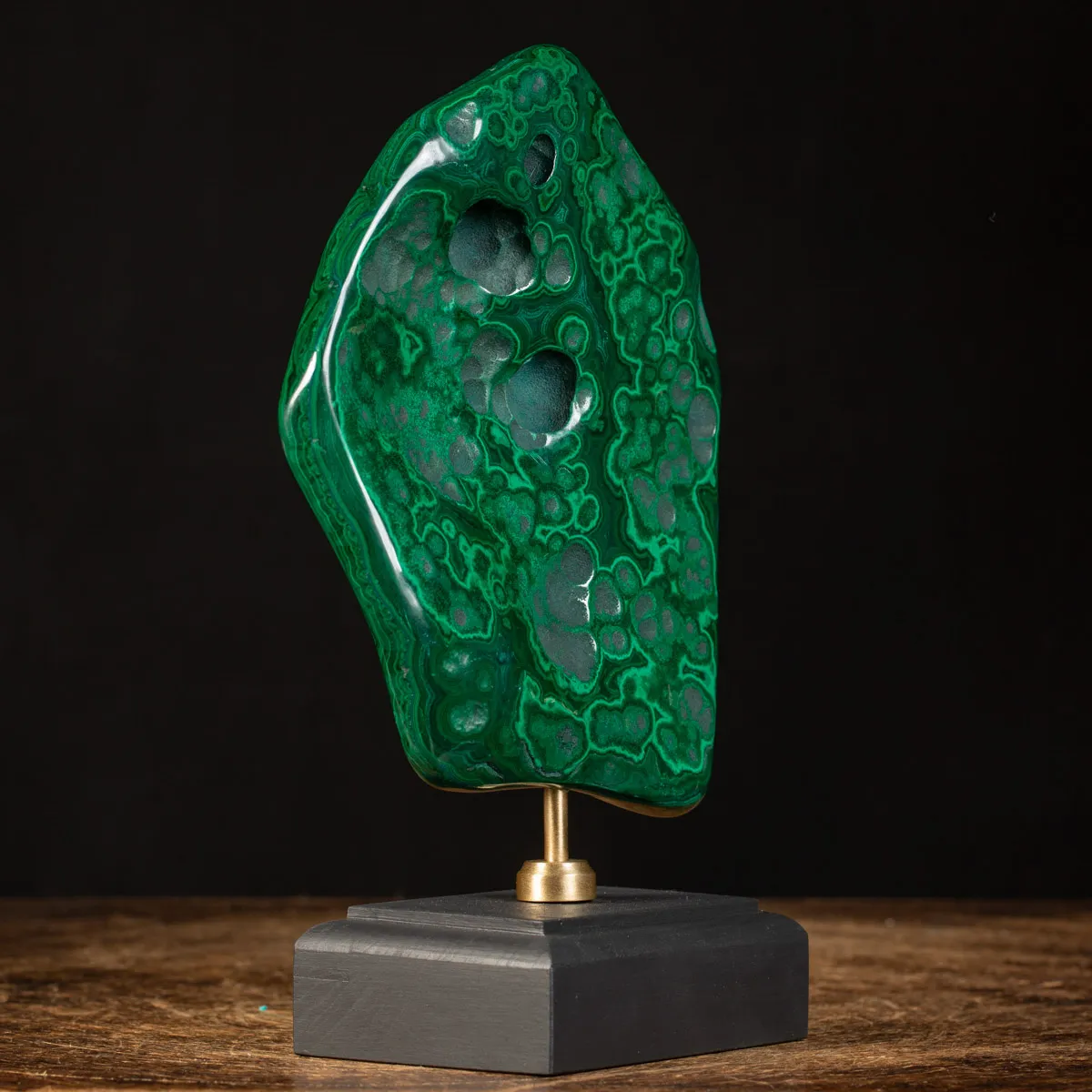 Malachite Prima Scelta Montata su Base