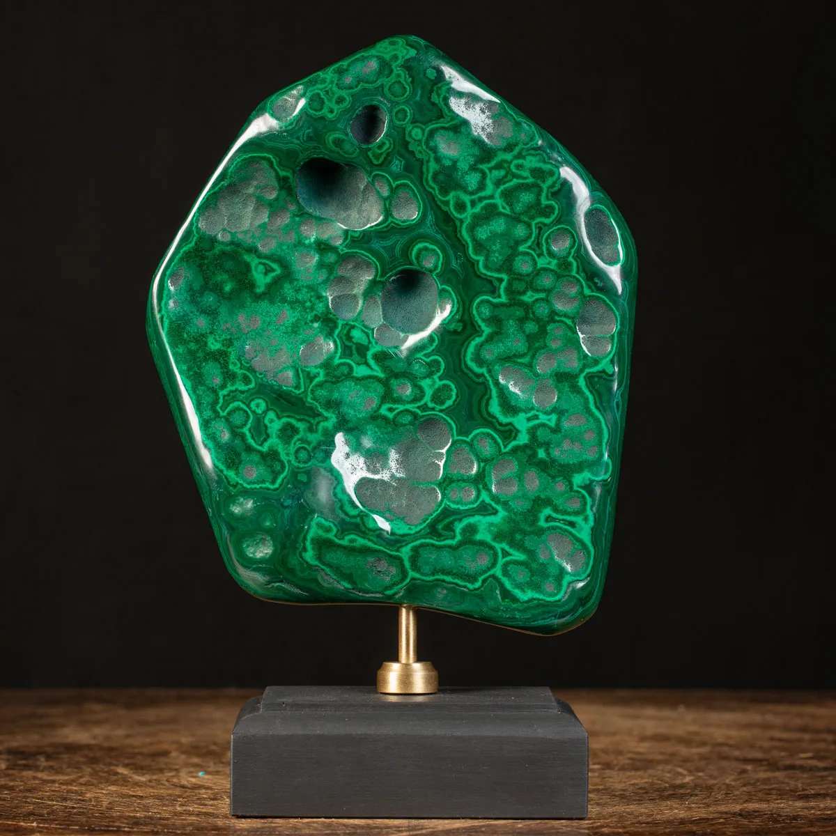 Malachite Prima Scelta Montata su Base
