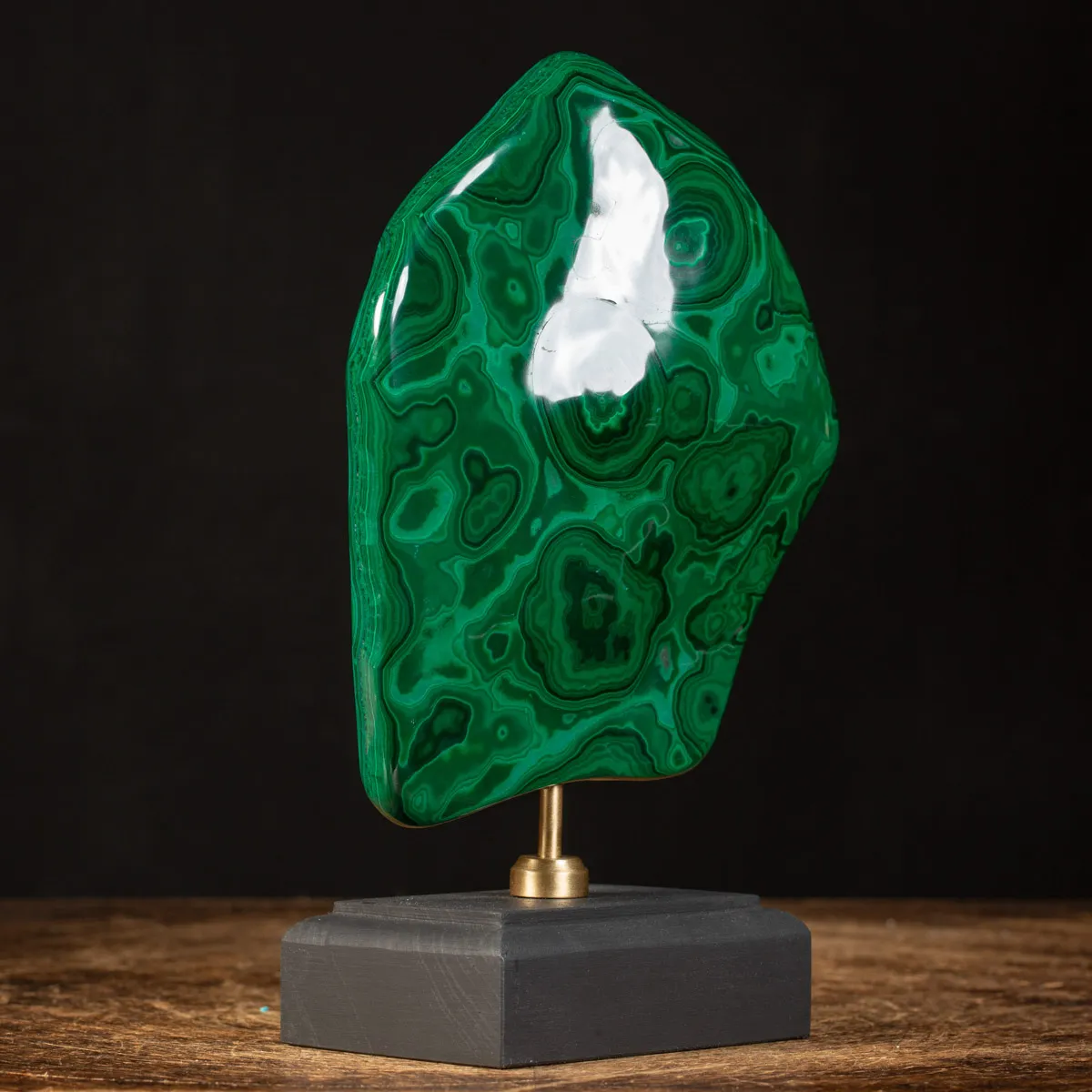 Malachite Prima Scelta Montata su Base