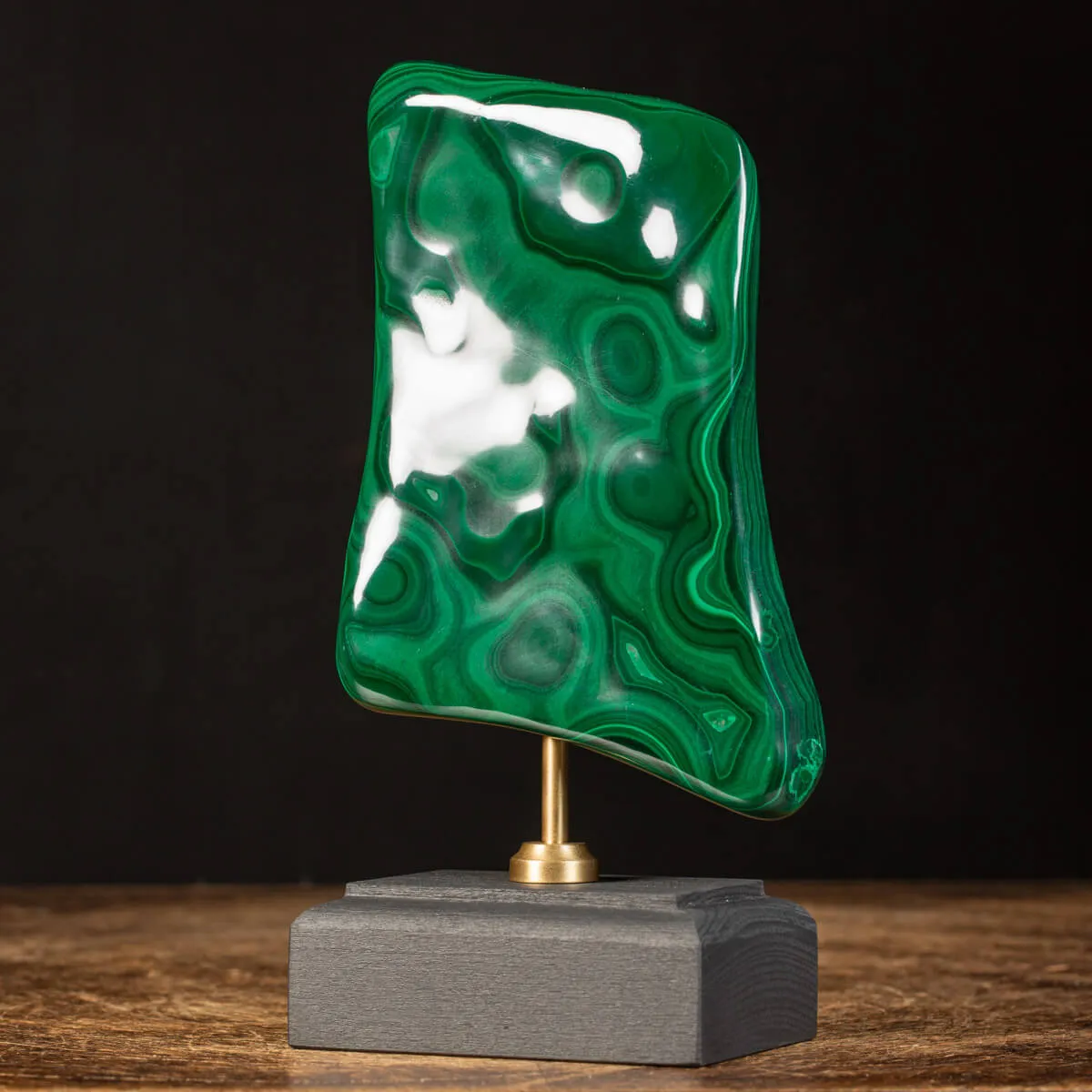 Malachite Prima Scelta Montata su Base