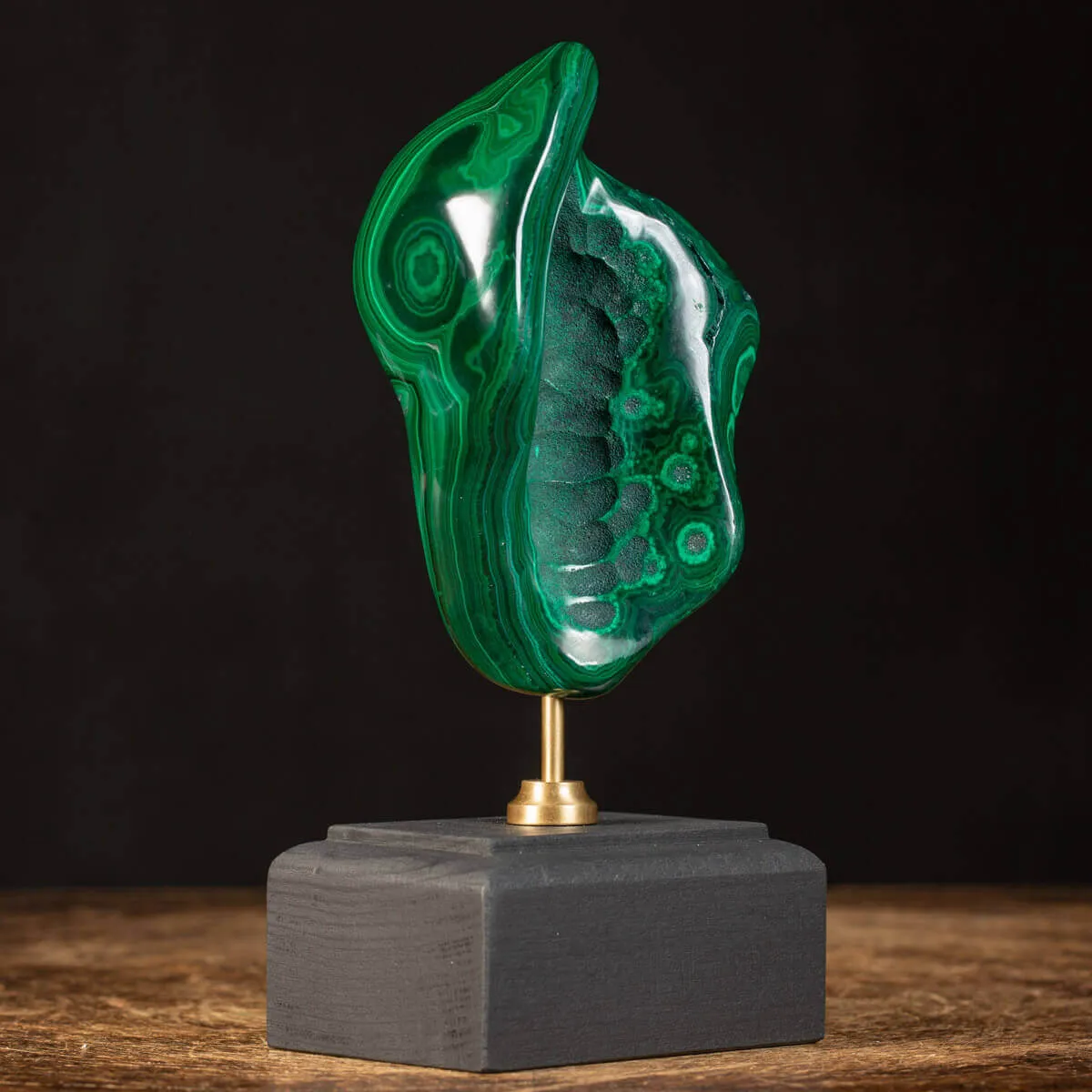 Malachite Prima Scelta Montata su Base