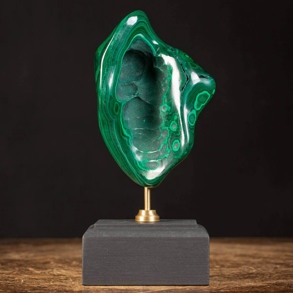 Malachite Prima Scelta Montata su Base