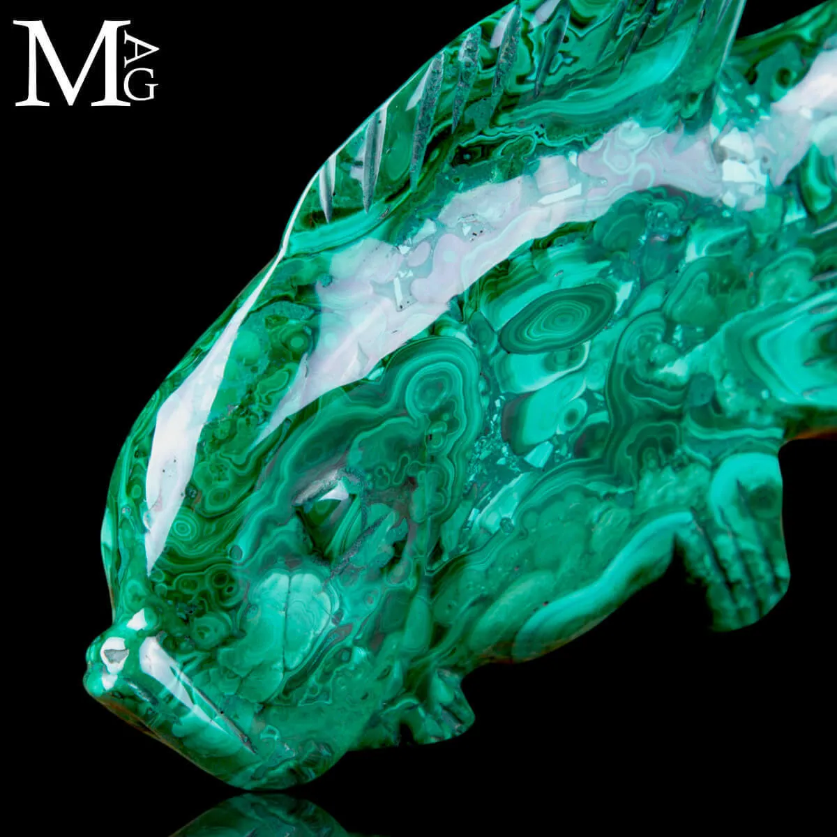 Scultura in Malachite – Pesce Tropicale.